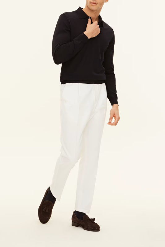 Regular Fit Piké Extra Fine Merinoull - Night Blue