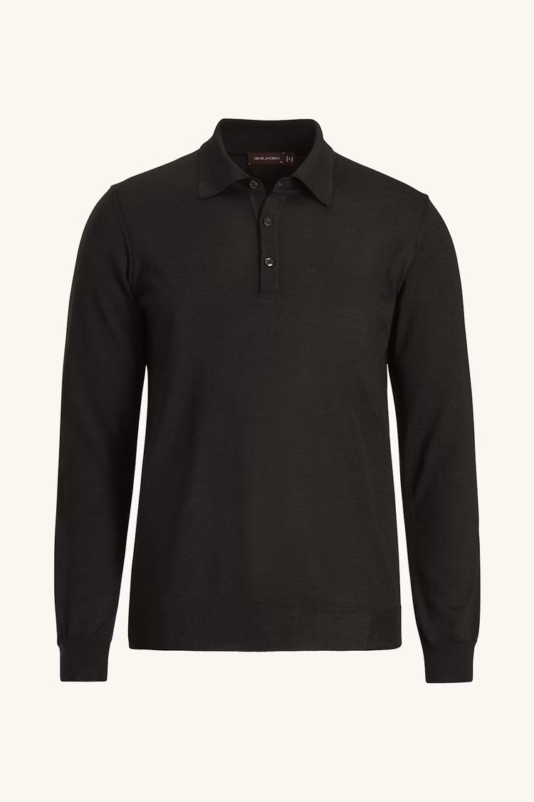 Regular Fit Piké Extra Fine Merinoull - Night Blue