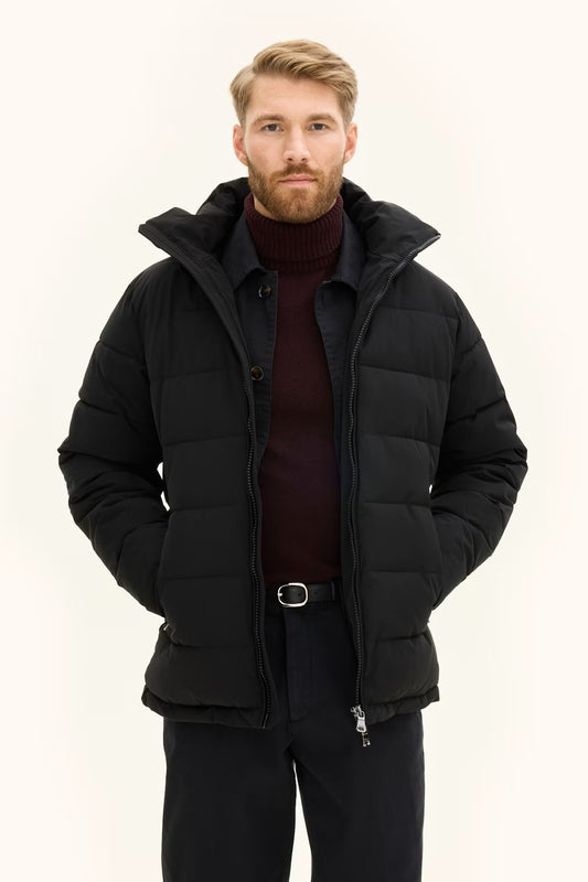 Hooded Puffer Vind & Vattentålig Jacka - Black