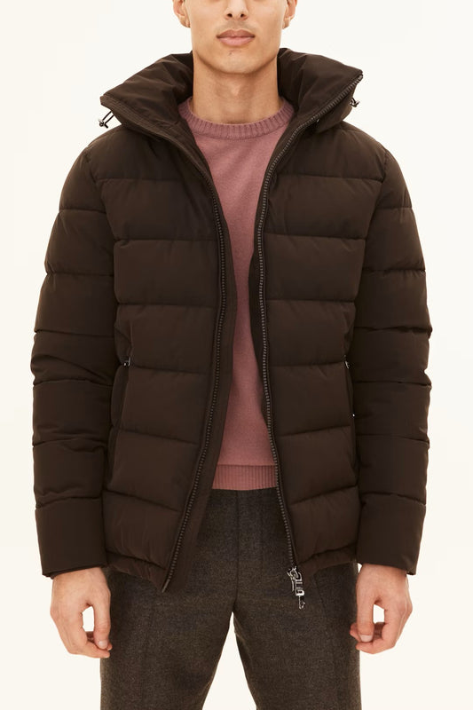 Hooded Puffer Vind & Vattentålig Jacka - Terra Brown