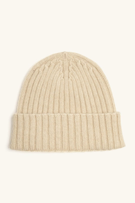 Stickad Kashmir Mössa - Vintage White