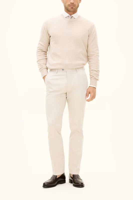 Regular Fit Rundhalsad Tröja Bomull-Kashmir -  Beige