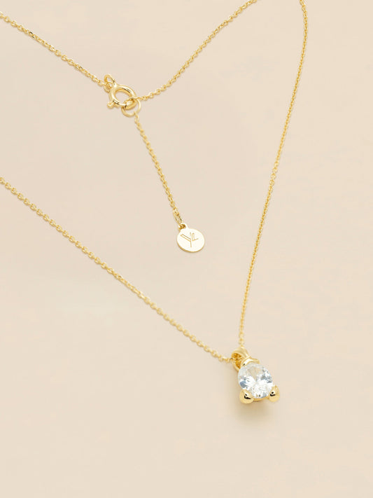 Embla necklace - Crystal 925 Sterling Silver, 18k gold plating