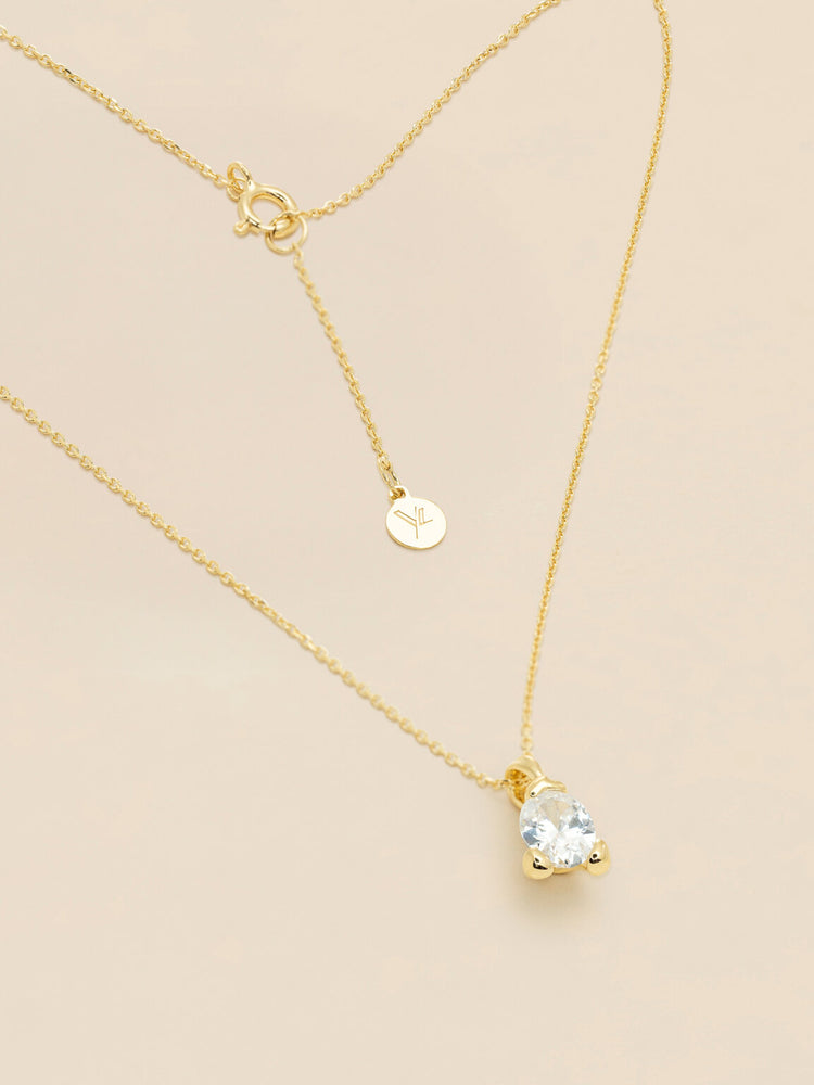 Embla necklace - Crystal 925 Sterling Silver, 18k gold plating