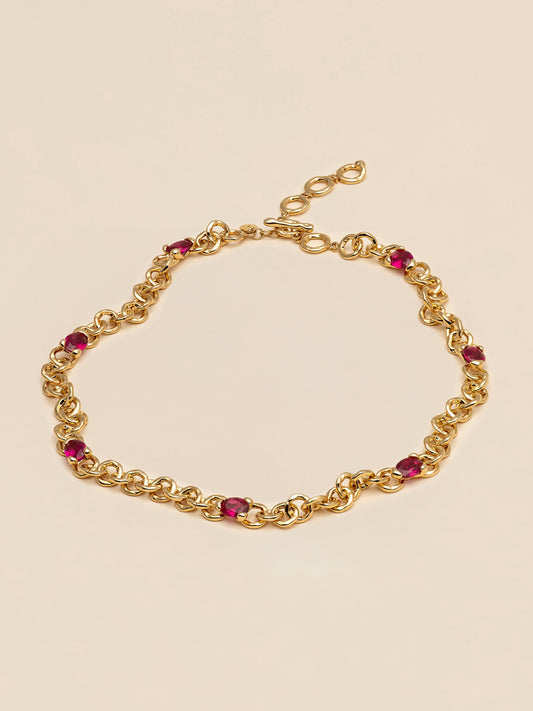 Embla avantgarde necklace - Ruby 18k guldplätering
