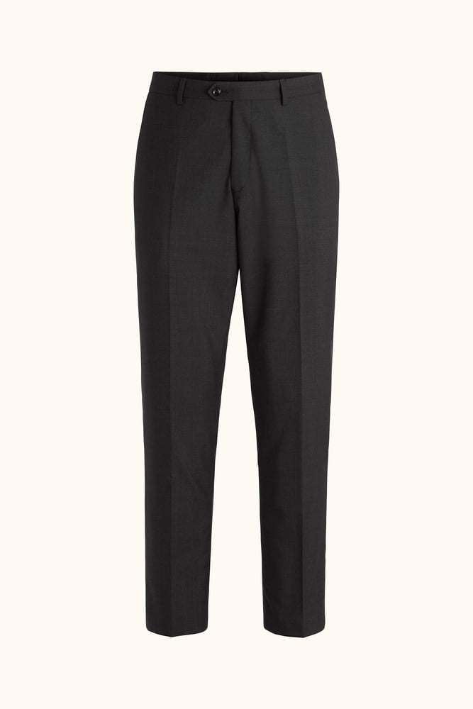 Dandy Regular Fit Microstructure Byxor - Mörkgrå – framsida