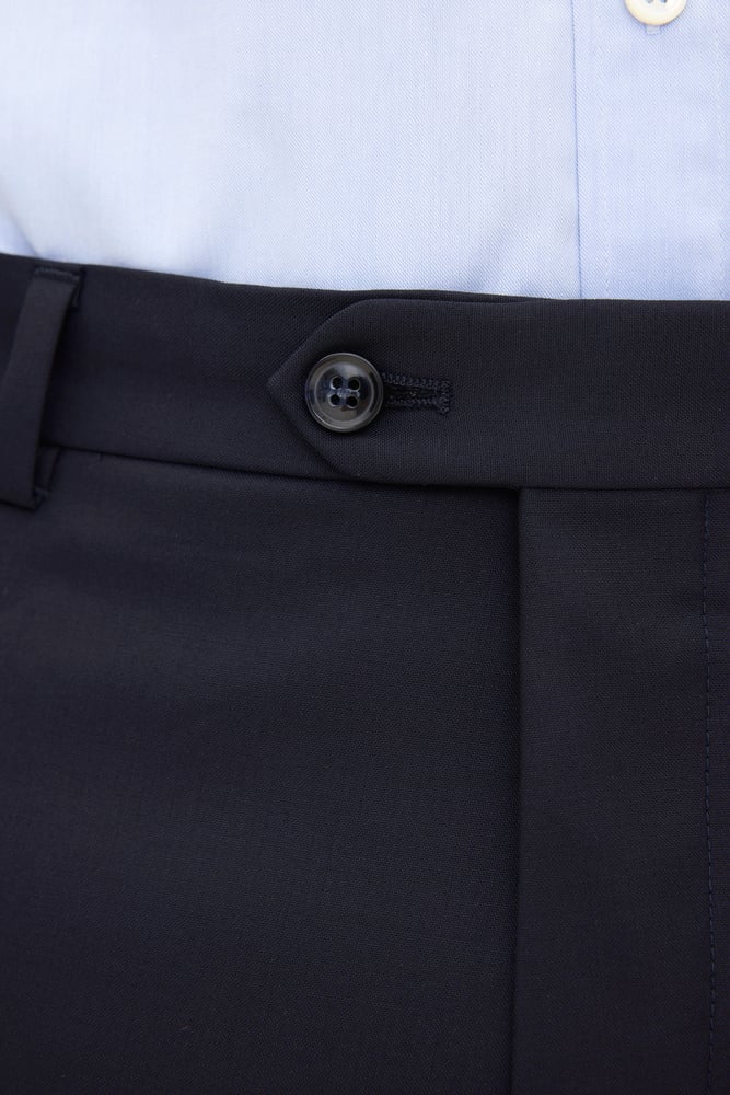 Dandy Regular Fit Microstructure Byxor - Mörkblå – baksida