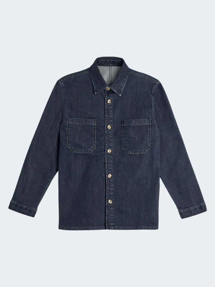 Super Stretch Denim Overshirt – framsida