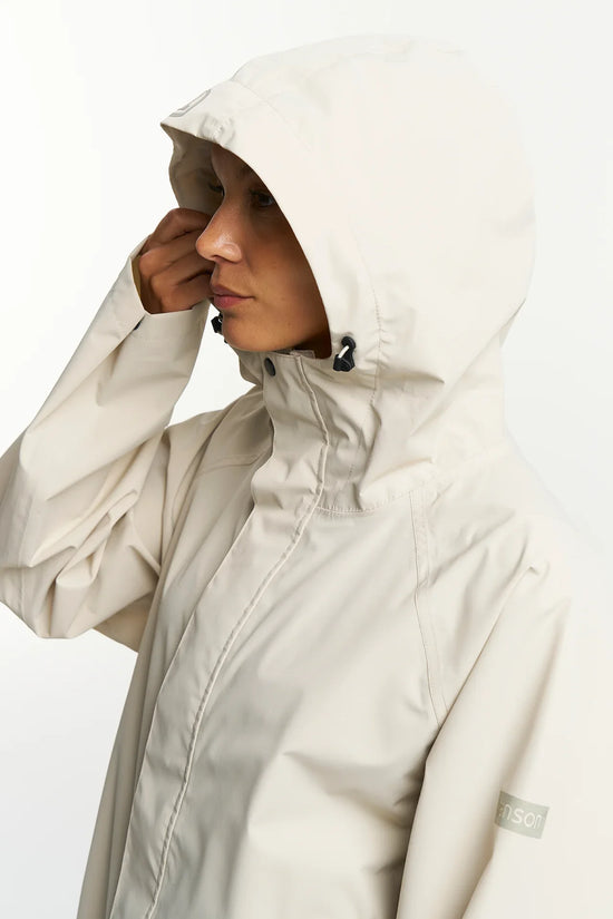 Stenströms beige regnjacka med huva unisex