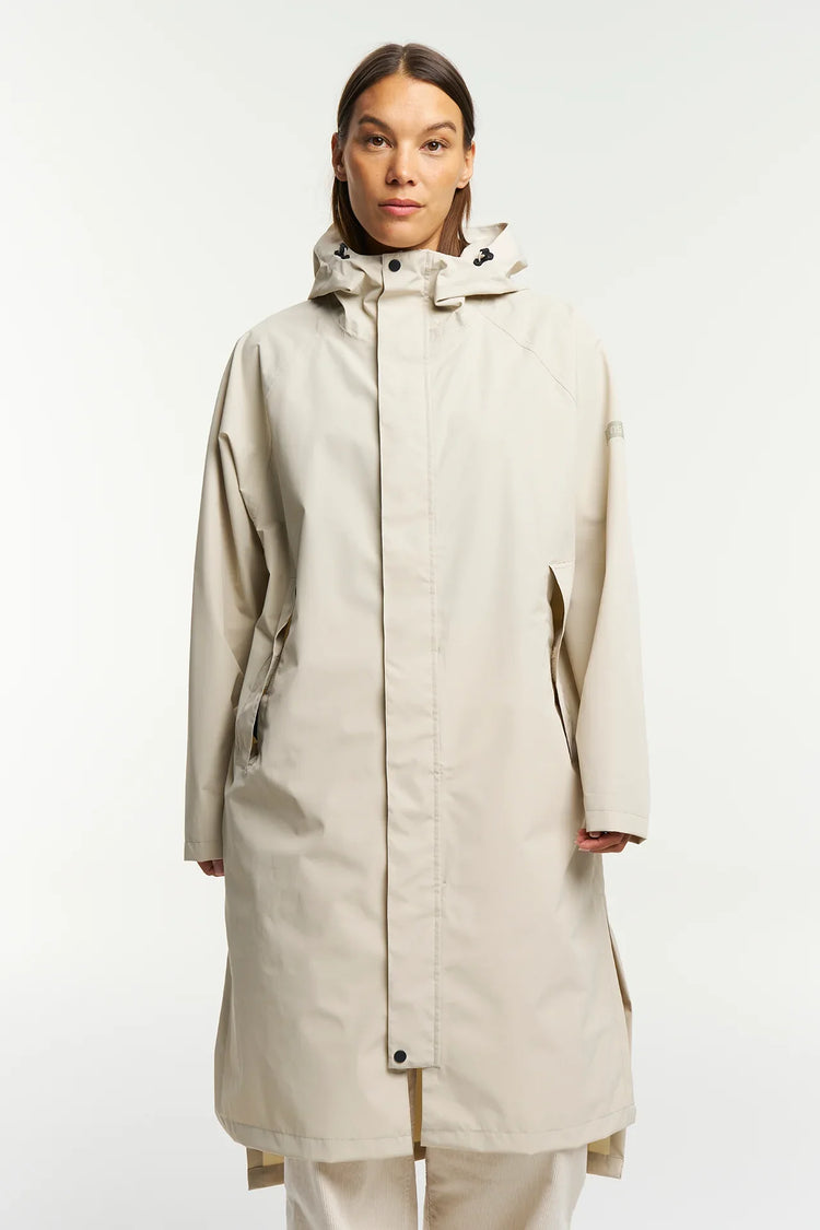 Drizzle Parka unisex beige regnjacka med huva