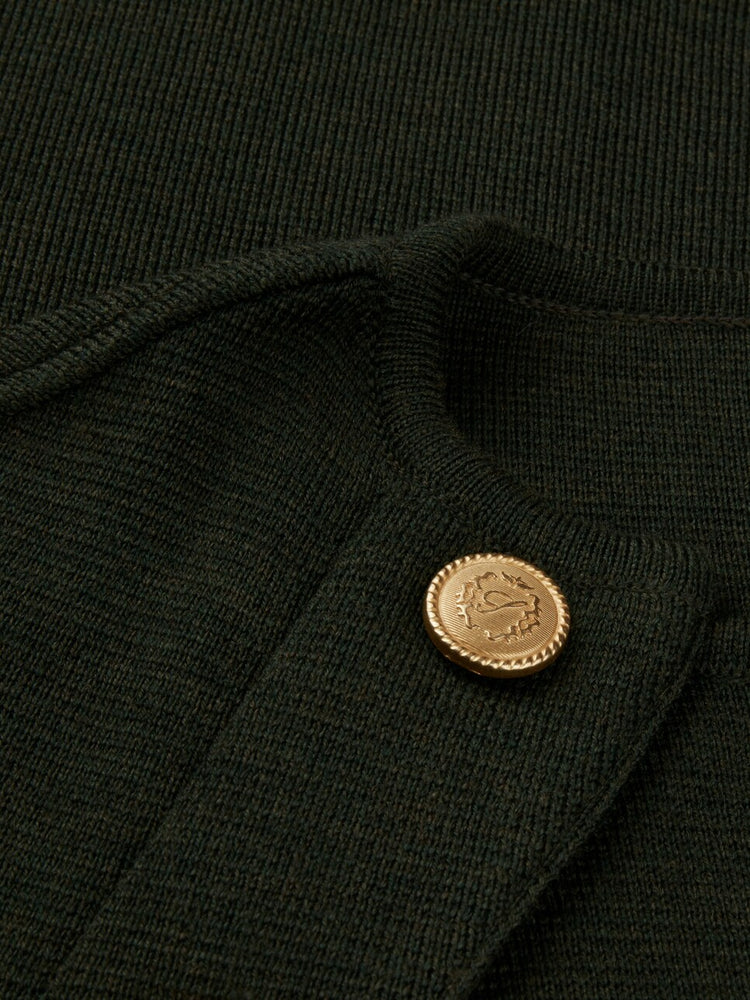 Mary Poncho, Knitted - Dark green