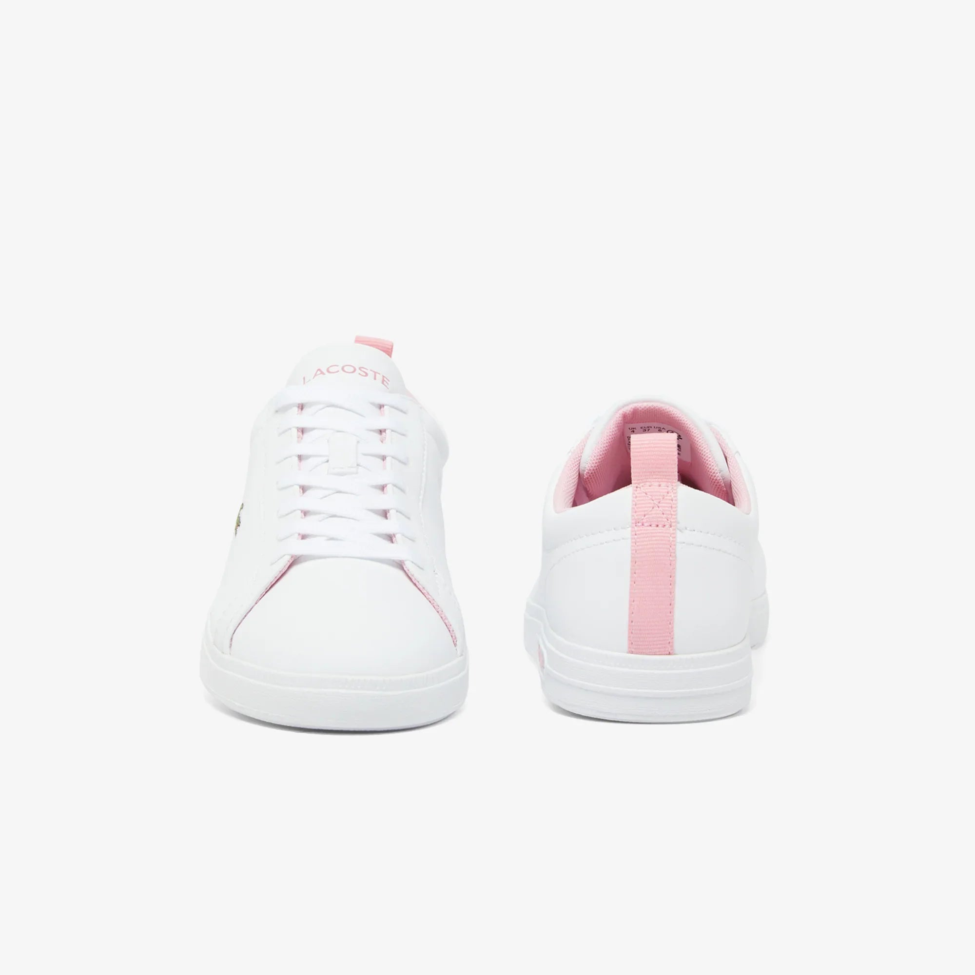 Lacoste vita sneakers med rosa detaljer herr
