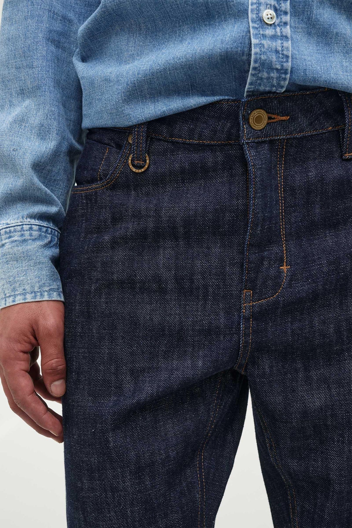 Neuw Rebel Straight Crudo Aero Jeans - Mörk indigo – detalj