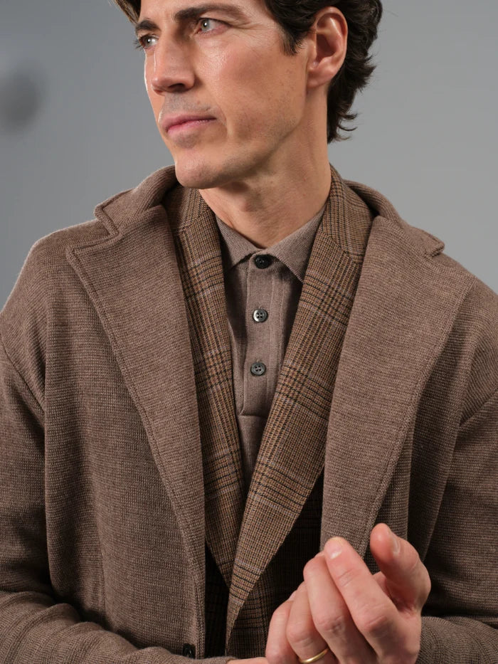Milano stickad cardigan - Dark Camel