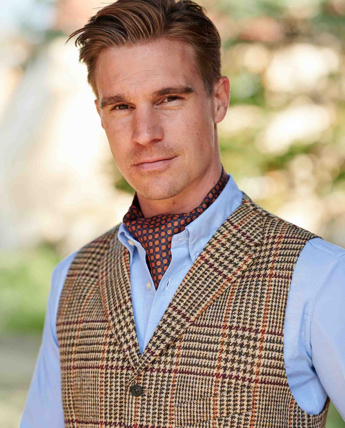 Vest Wales i Harris Tweed - Skotskrutig – detalj