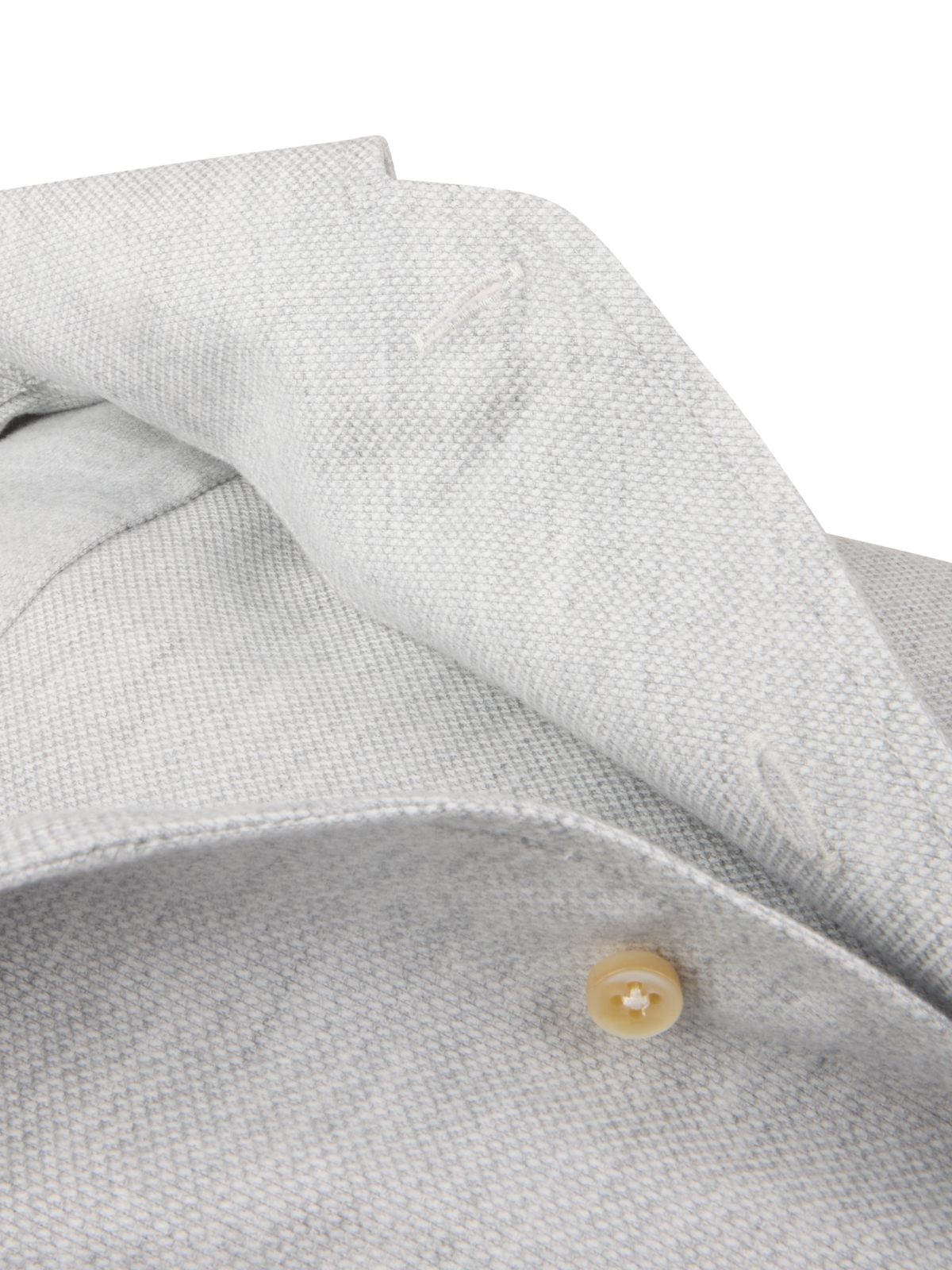 Flanellskjorta Regular - Ljusgrå – detalj