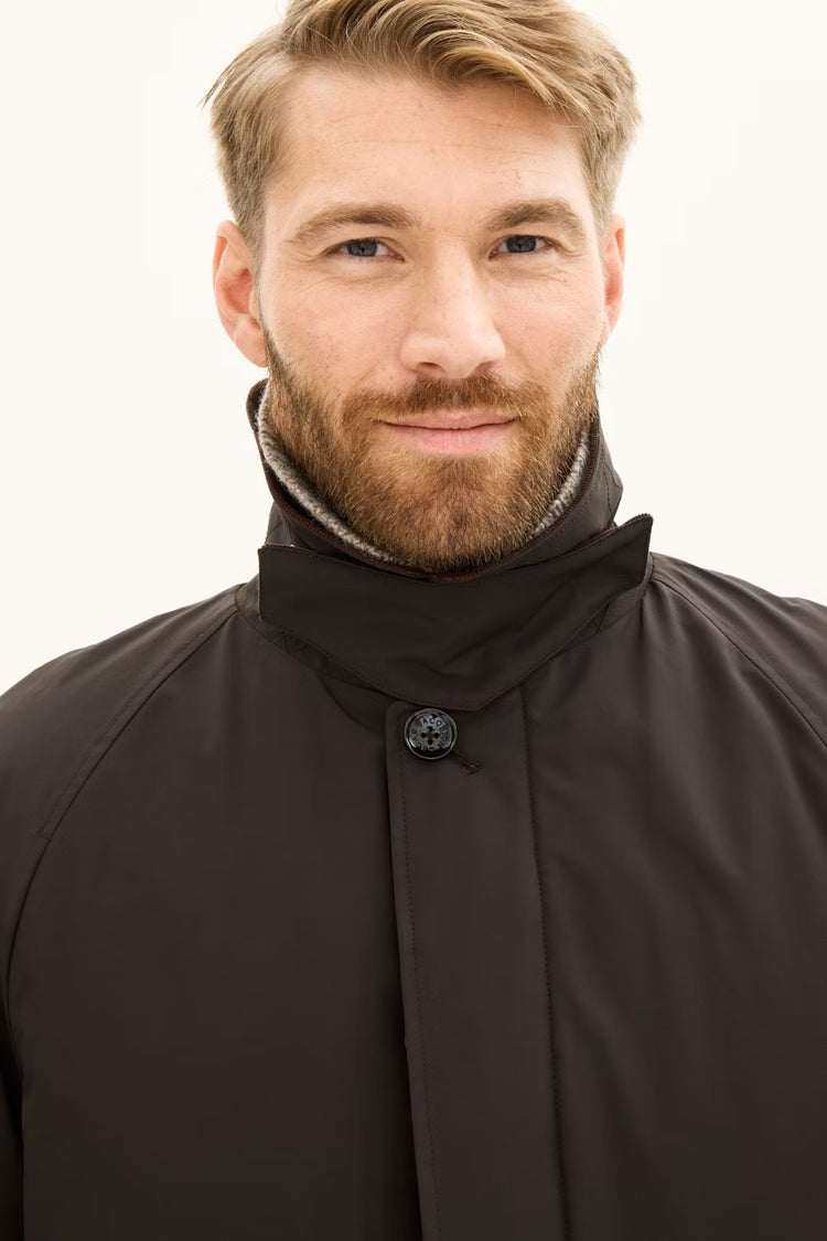 Padded Raglan Coat - Terra Brown