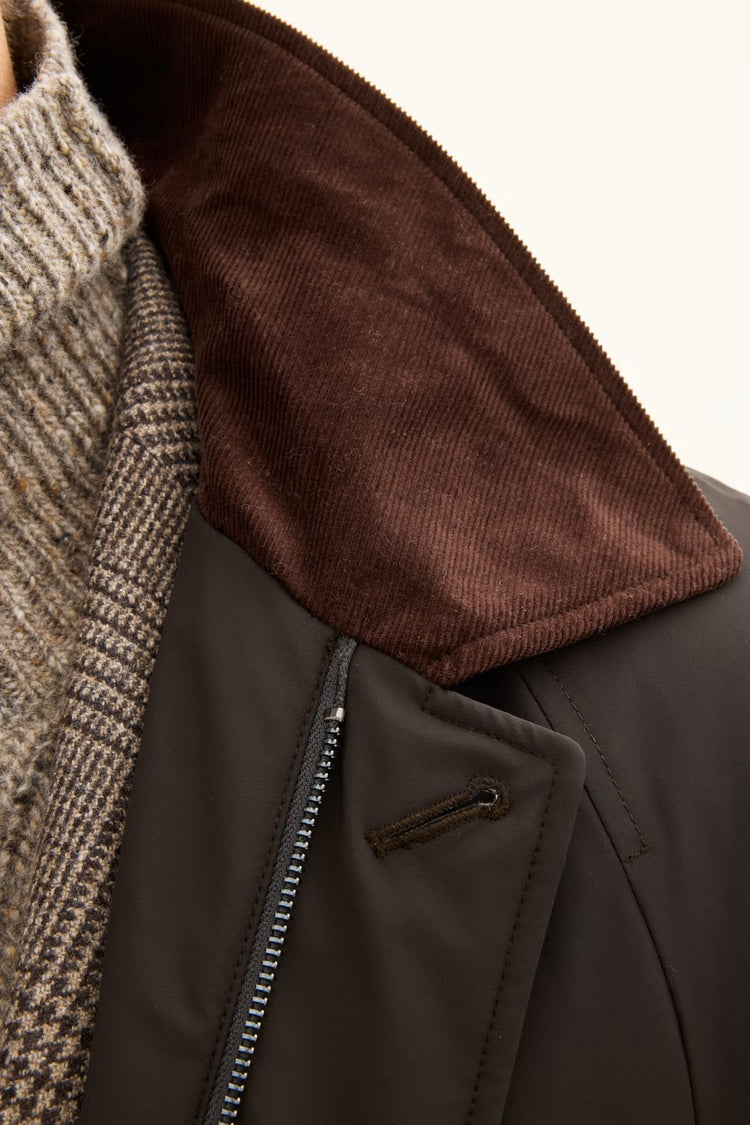 Padded Raglan Coat - Terra Brown