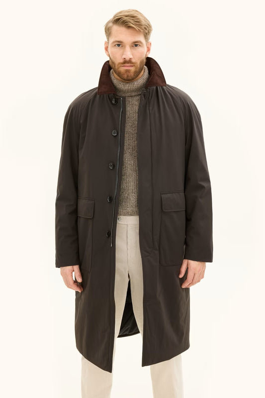 Padded Raglan Coat - Terra Brown