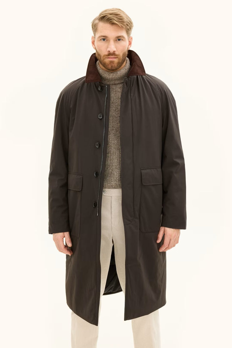 Padded Raglan Coat - Terra Brown