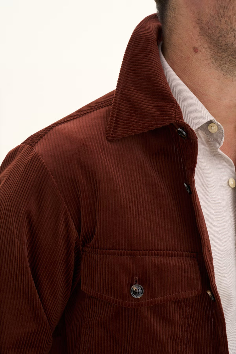Magnus Shirt Jacket - Orange Rust