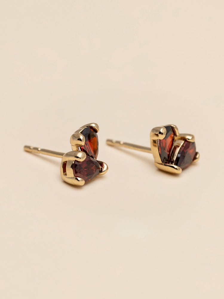 Love earrings - Garnet