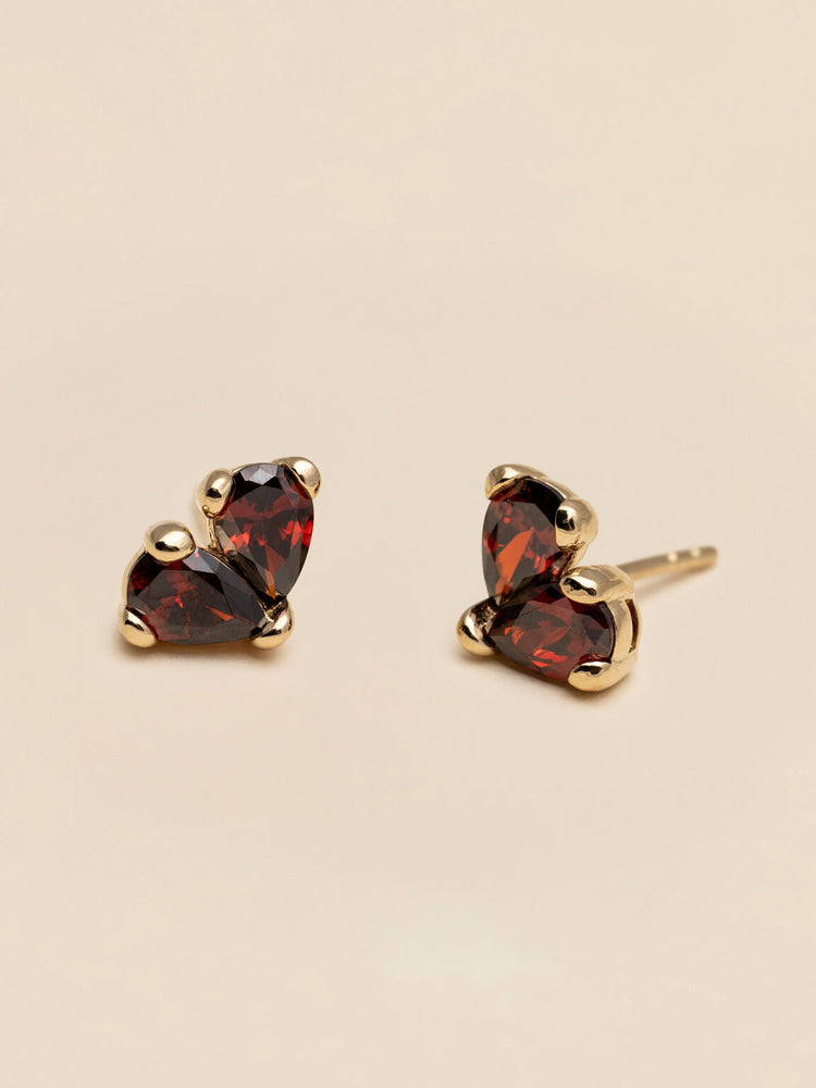 Love earrings - Garnet