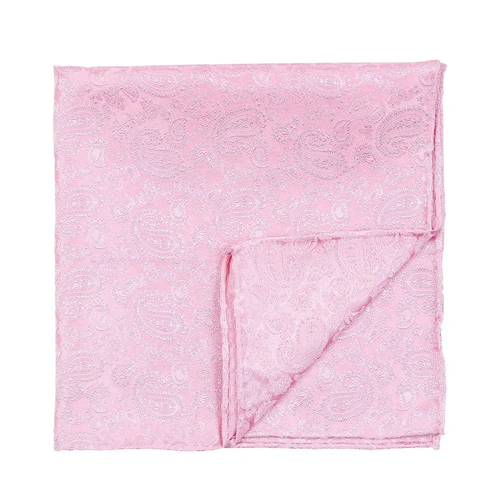 Rosa näsduk för herr i paisleymönster, elegant accessoar till kostym