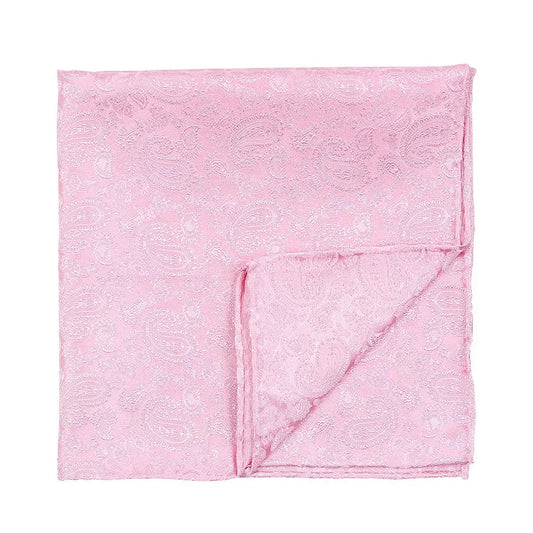 Rosa näsduk för herr i paisleymönster, elegant accessoar till kostym