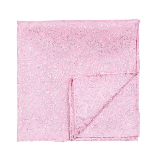 Rosa näsduk för herr i paisleymönster, elegant accessoar till kostym