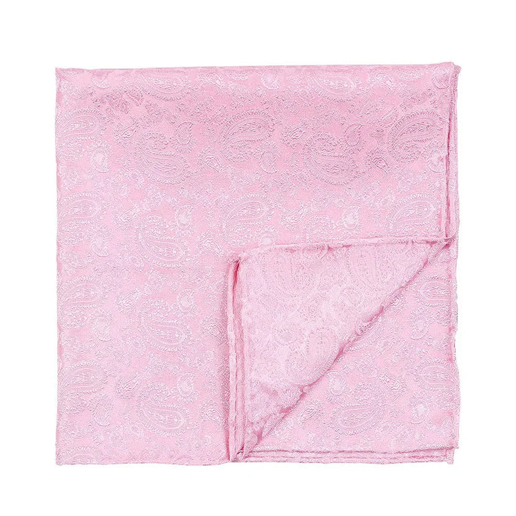 Rosa näsduk för herr i paisleymönster, elegant accessoar till kostym