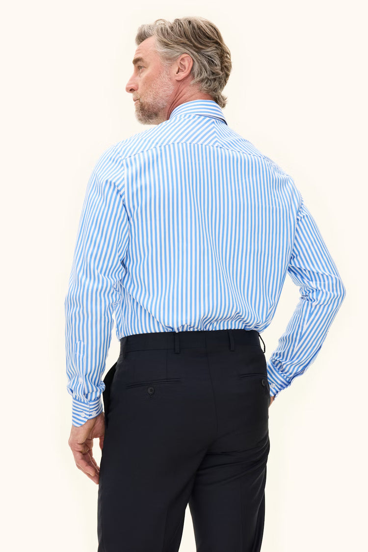 Reg Fit Turn Down Twill Stripe - 285 Caribbean Blue