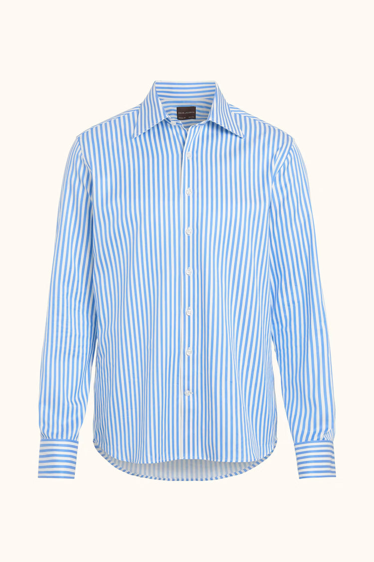 Reg Fit Turn Down Twill Stripe - 285 Caribbean Blue