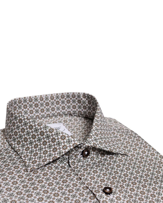 Eton vit skjorta med mönster slim fit herr