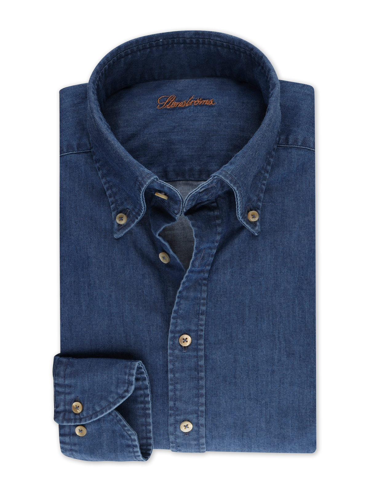 Jeans stretchskjorta Regular - Blå – framsida