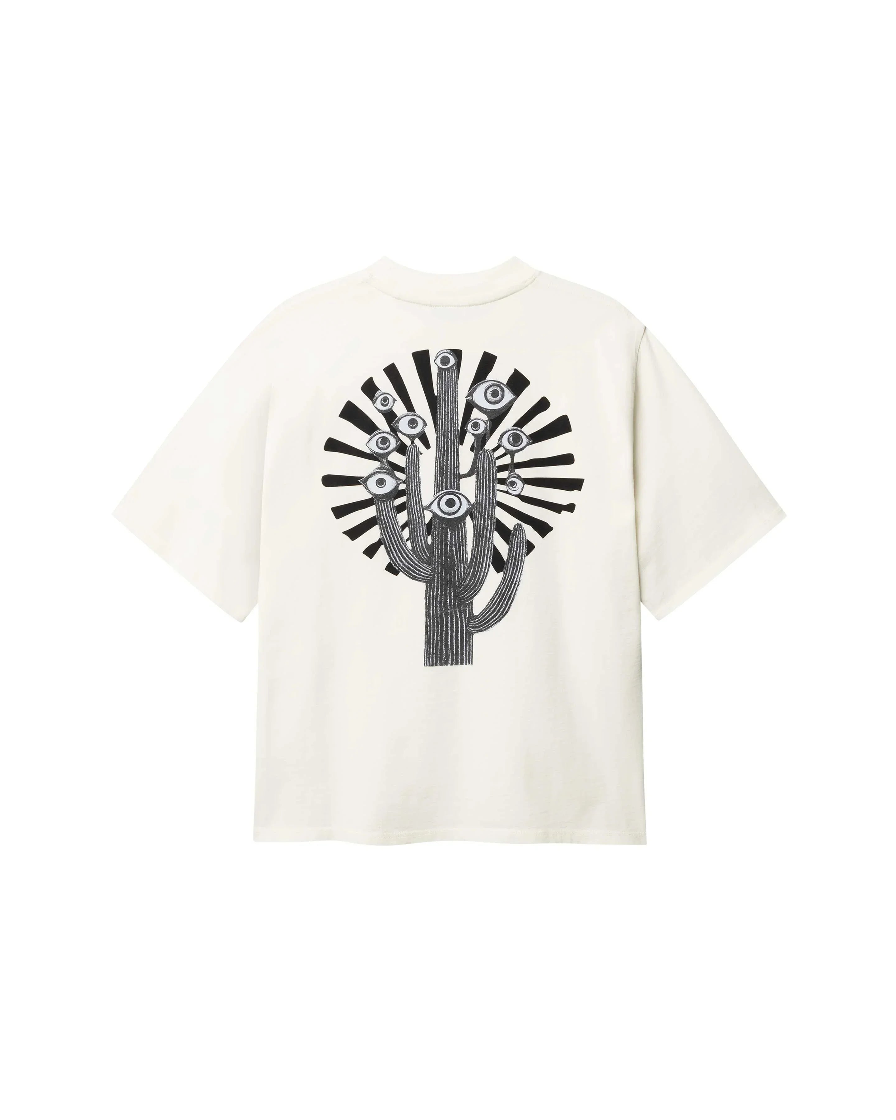 Magic Journey T-shirt cream herr med svart grafiskt tryck på ryggen
