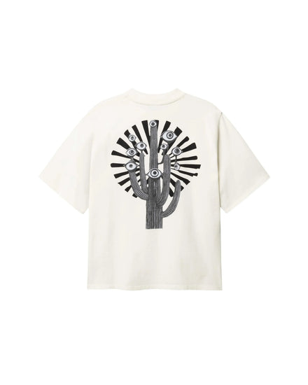 Magic Journey T-shirt cream herr med svart grafiskt tryck på ryggen