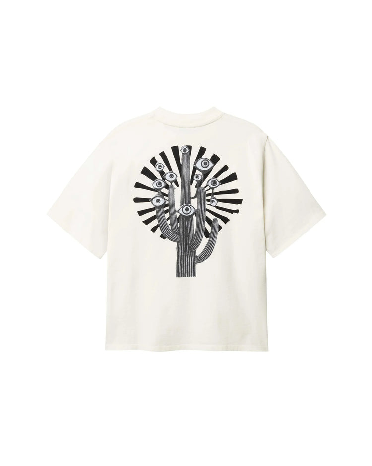 Magic Journey T-shirt cream herr med svart grafiskt tryck på ryggen