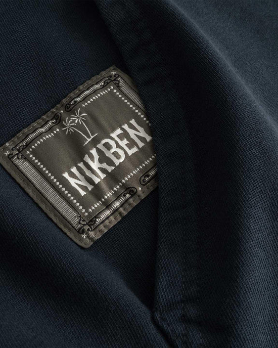 Nikben Desert Trip Boxy Hoodie svart herrtröja med logotypmärke