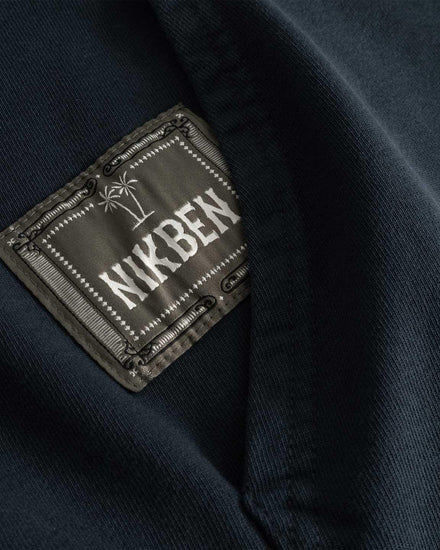 Nikben Desert Trip Boxy Hoodie svart herrtröja med logotypmärke