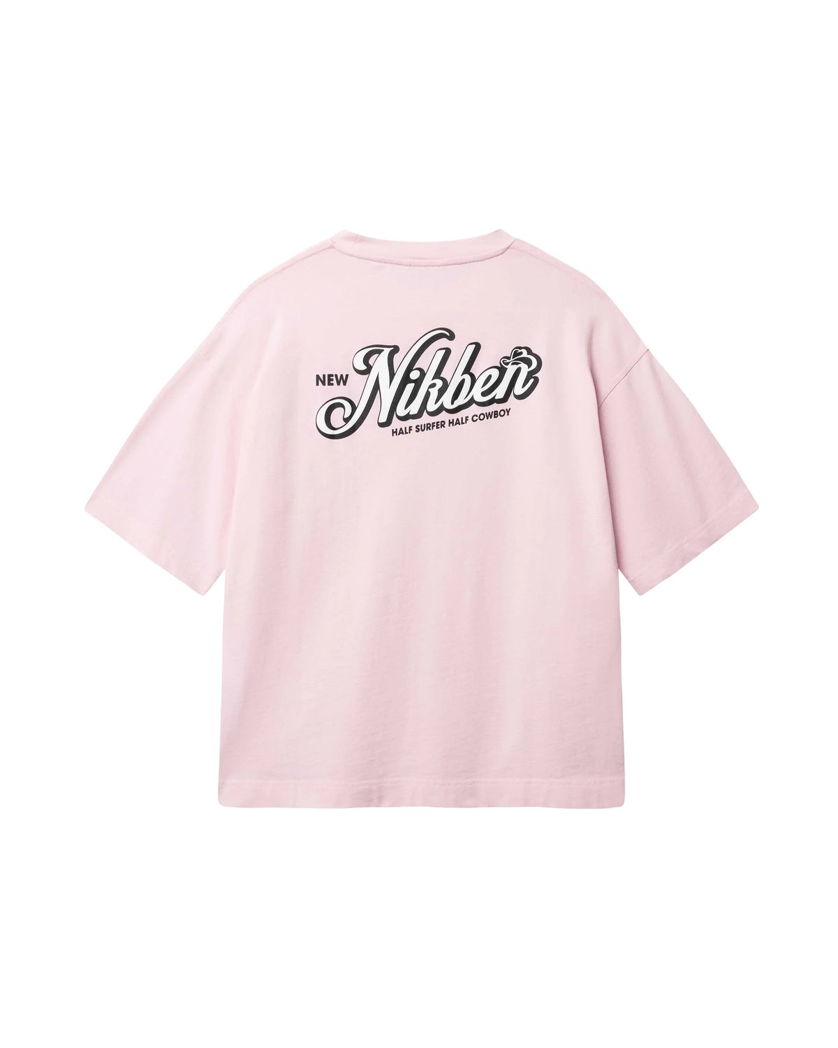 Nikben rosa t-shirt herr med tryck på ryggen