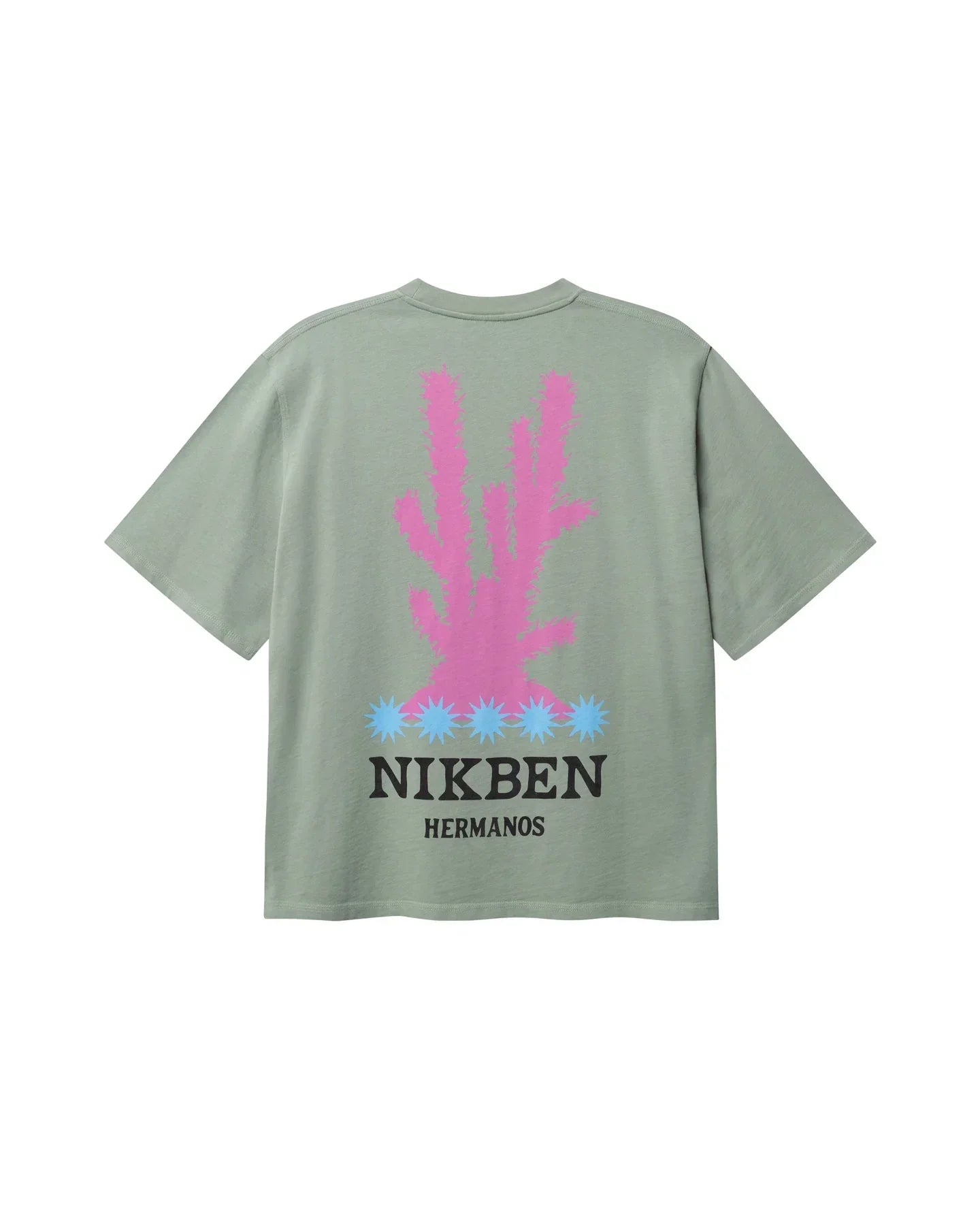 Nikben Cuz Cuz t-shirt grå med rosa tryck och grafiskt motiv herr