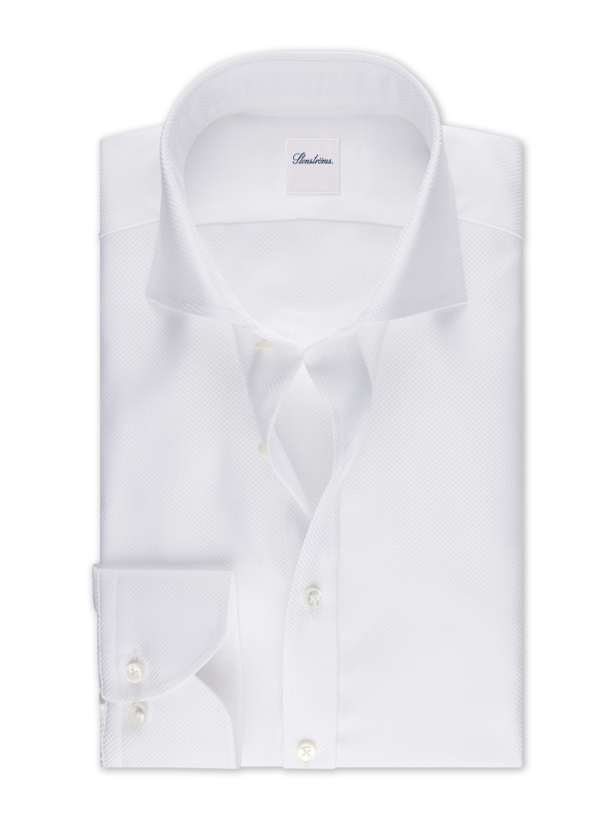Twillskjorta med struktur Slimline - Vit – framsida