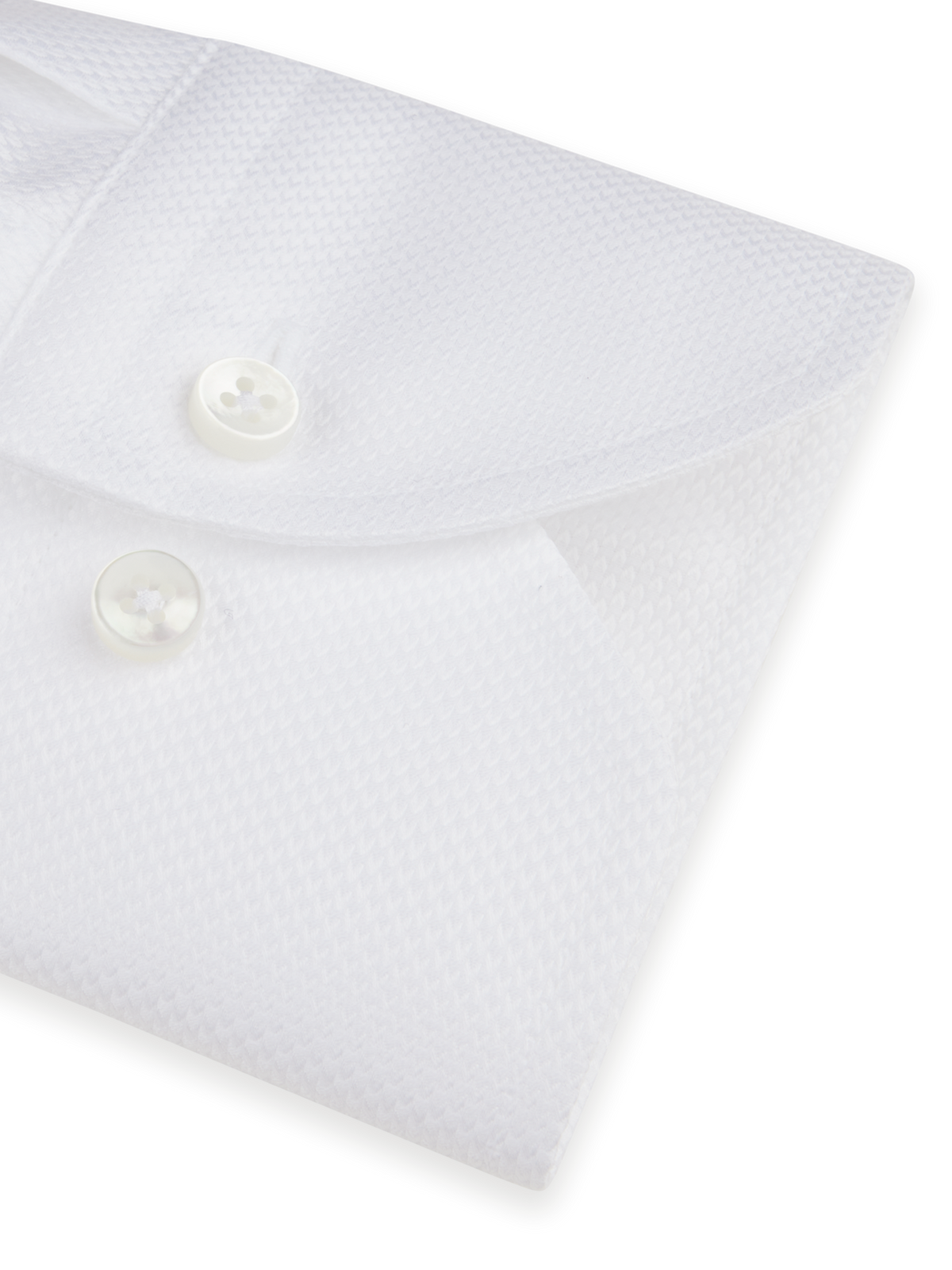 Twillskjorta med struktur Slimline - Vit – detalj manschett