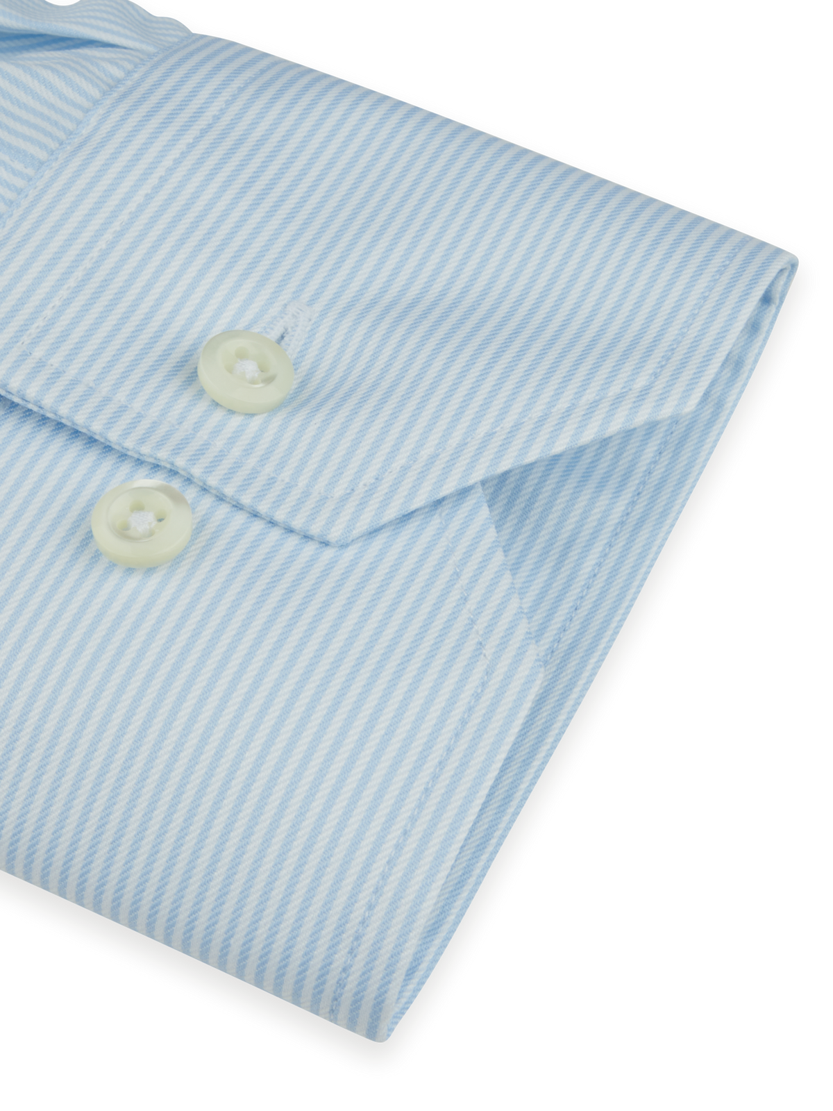 Smalrandig twillskjorta Slimline, XL-ärmar - Ljusblå – detalj manschett