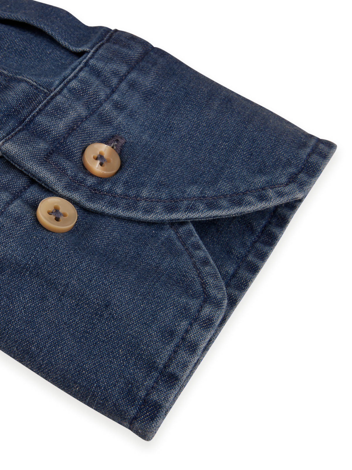 Casual jeans stretchskjorta Slimline - Blå – detalj manschett