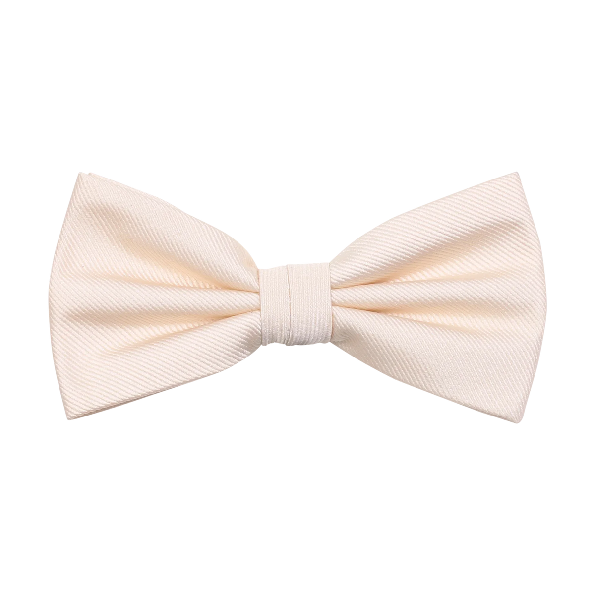 Elegant ljusbeige fluga i siden för herr, klassiskt mönster, accessoar till festkläder.