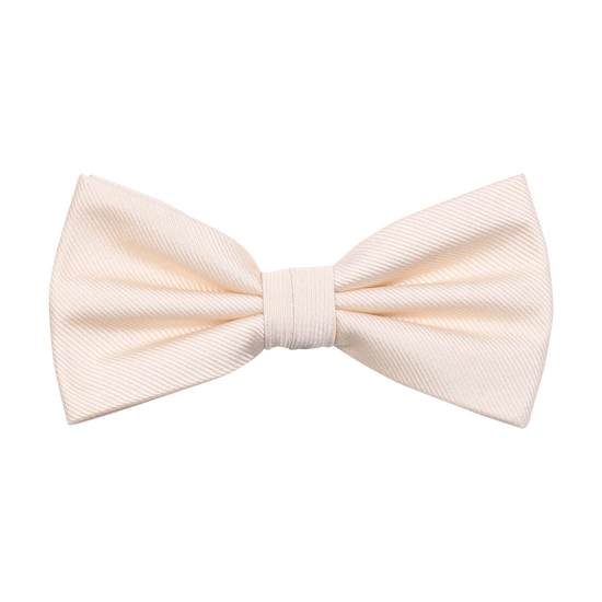 Elegant ljusbeige fluga i siden för herr, klassiskt mönster, accessoar till festkläder.