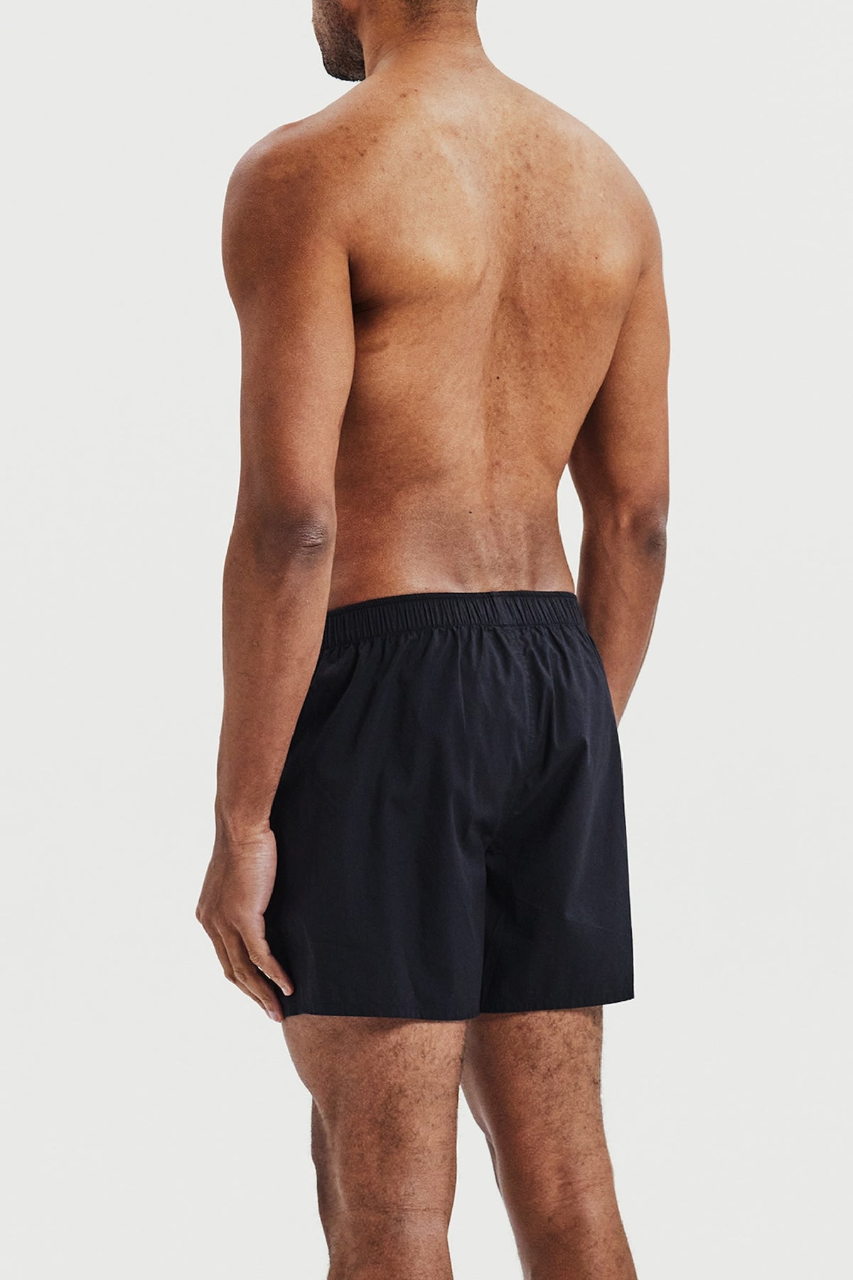 Boxershorts i bomullspoplin, 2-pack - Svart – detalj