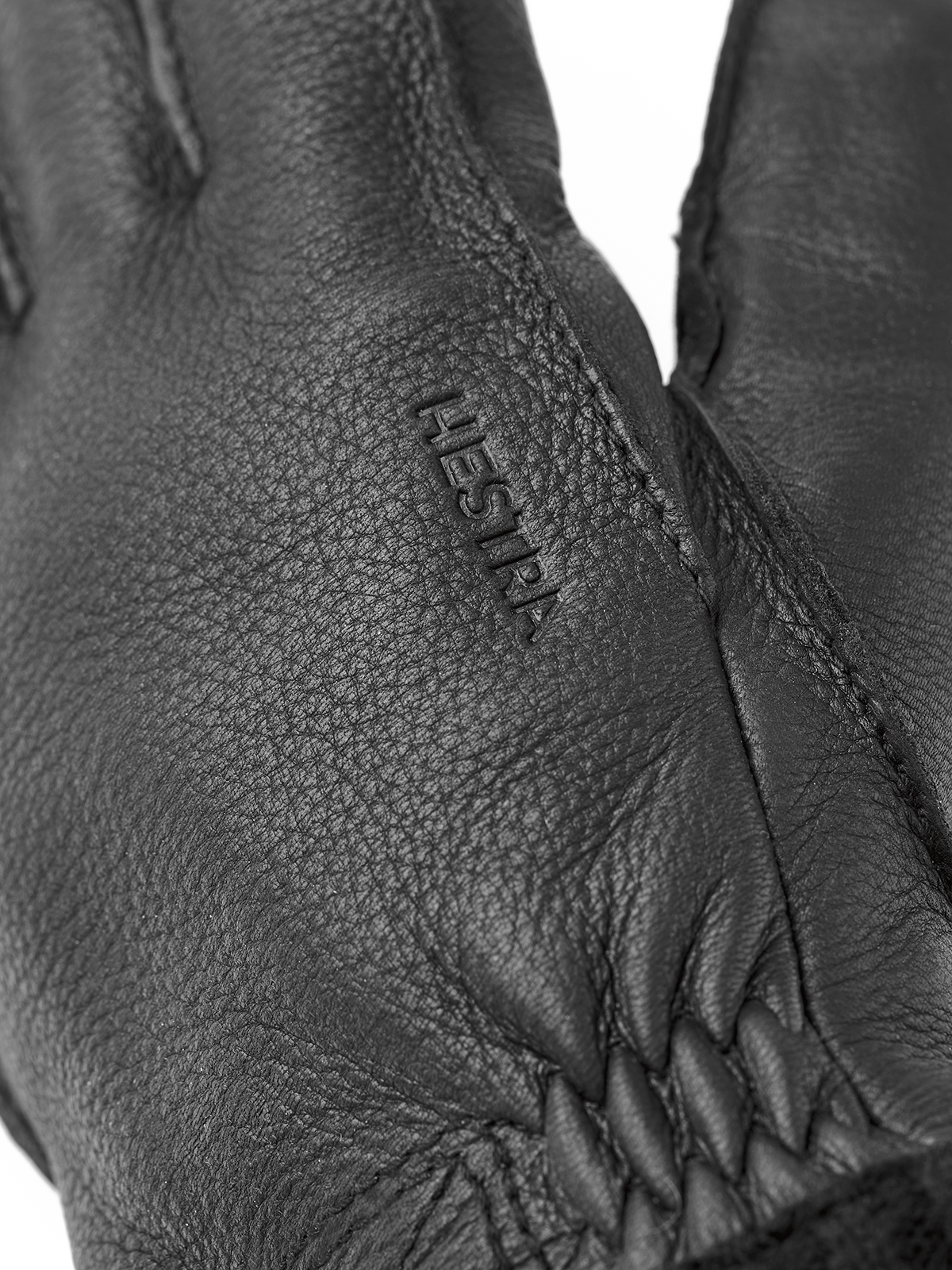 Deerskin Primaloft Rib herrhandske i hjortskinn - Svart – bild 2